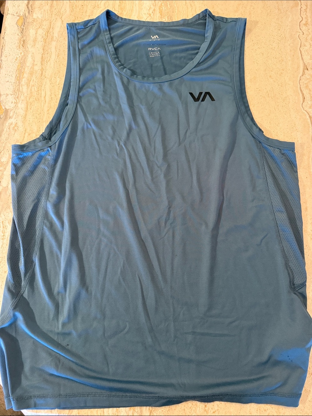 RVCA Men's Sky Blue Performance Tank with VA Logo